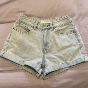 Pacsun light wash “mom short”